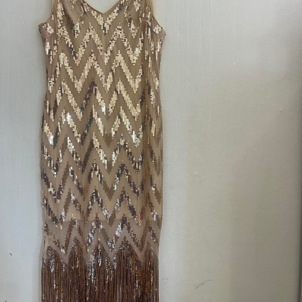 Shein Women's Gold and Tan Dress